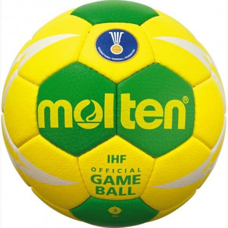 Handball H3X5001-YG, size 3, synth. leather, IHF Special Edition, yellow/green/white, TM Molten