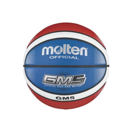 Molten korvpall GM5, sünt. nahk, valge/punane/sinine
