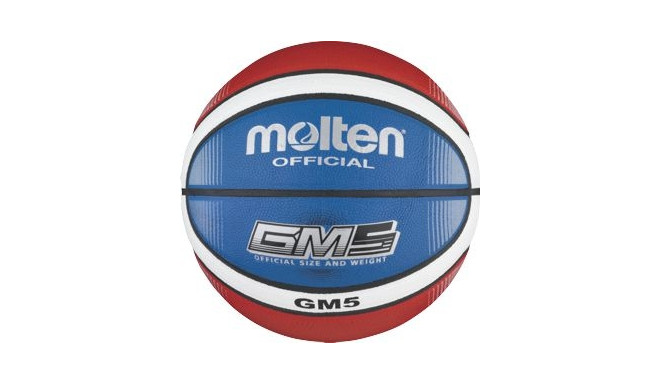 Basketball GMX5-C, synth. Leather, grippy, 12 panels, white/red/blue, TM Molten