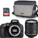 Nikon D5600 + 18-105mm AF-S VR + shoulder bag + memory card