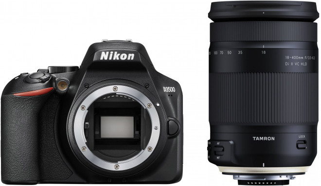 Nikon D3500 + Tamron 18-400mm, melns