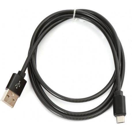 Omega kabelis microUSB Metal 1m, melns (44208)