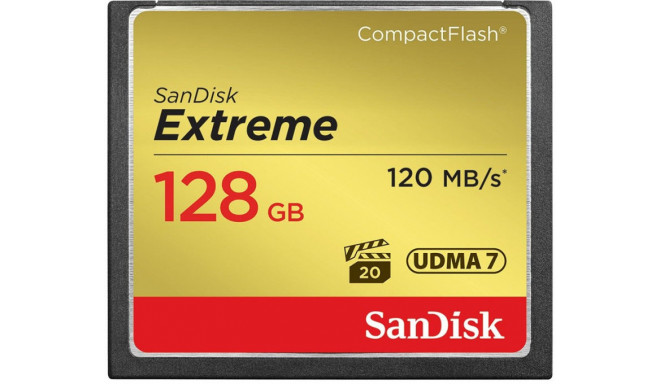 SanDisk atmiņas karte CF 128GB Extreme 120MB/s