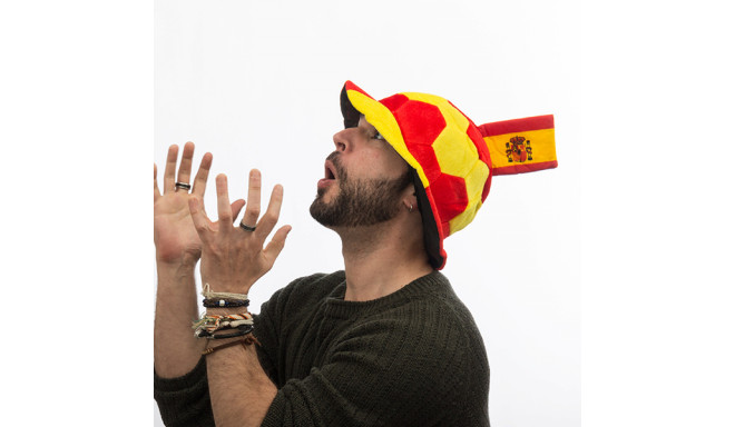 Football Hat with Spanish Flag Embellishment