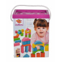Colored blocks in a bucket, 75 pcs