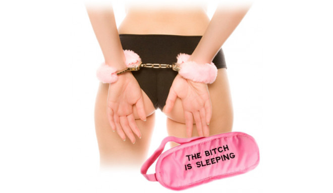Sexy Handcuffs and Sleep Mask (Pink)