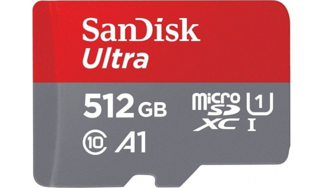 SanDisk mälukaart microSDXC 512GB Ultra UHS-I A1 Class 10