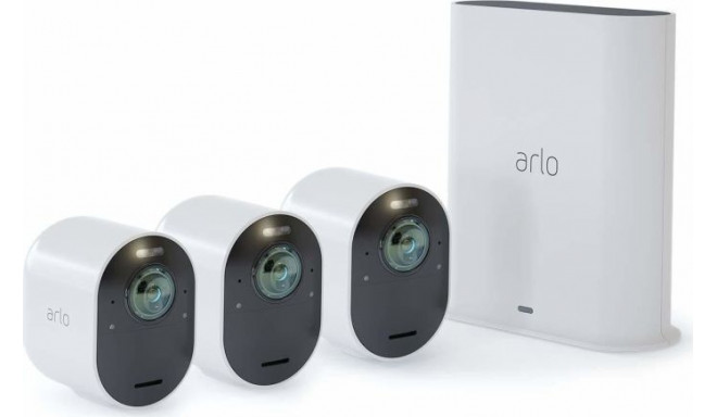 Arlo Ultra Wireless System 3 cams, surveillance camera(white, base station + 3 arlo Ultra cameras)