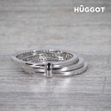 Hûggot Three Gredzens ar 925 Proves Sterliņu Sudraba Pārklājumu ar Cirkonu (17,5 mm)