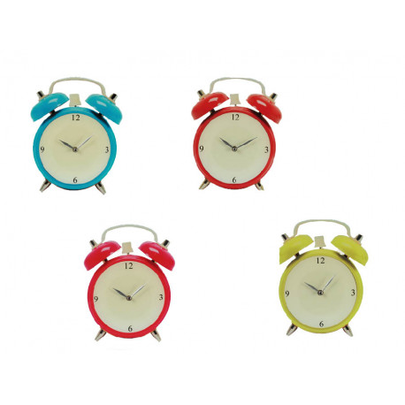 Alarm Clock Glass Wall Clock (Red)