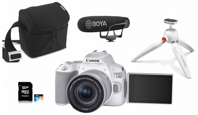 Canon EOS 250D Youtuber Kit, balts