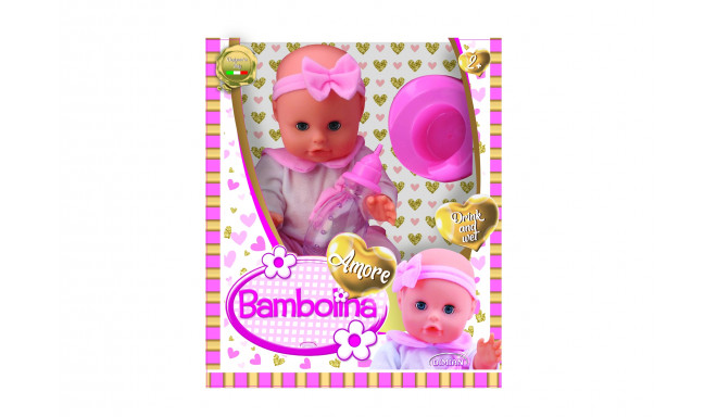 BAMBOLINA doll with drink and wet function, Amore 33cm, BD1807