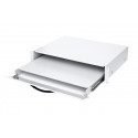 Adjustable shelf for keyboard and mouse 19\" depth 350 mm 2U, with lock RAL 7035 grey
