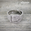 Hûggot Belt Rhodium-Plated Ring with Zircons (16,8 mm)