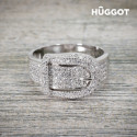 Кольцо Hûggot Belt с родиевым покрытием и фианитами (16,8 mm)