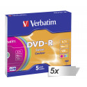 5x5 Verbatim DVD-R 4,7GB Colour 16x Speed, Slim Case