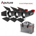 Aputure Light Storm 3x LS Mini 20 Flight kit DDC (7500K/7500K/3200-6500K) with 3 tripods