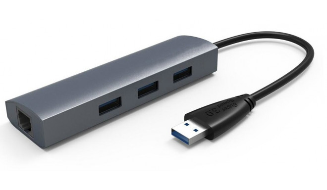 Adapter USB 3.0 to 3-Port USB 3.0 with Gigabit Ethernet                                             