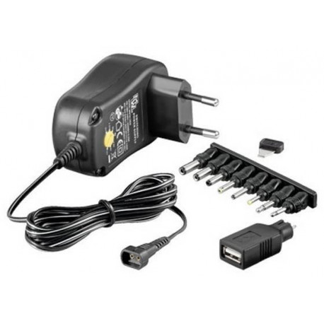 Techly универсальное зарядное устройство 3-12V 1A 12W + 7 наконечников