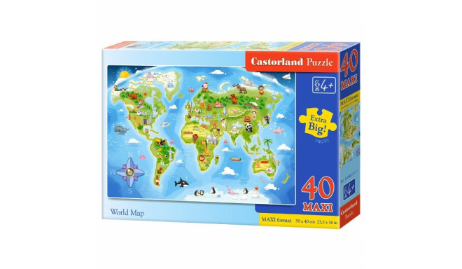 Puzzles 40 elements MAXI World map