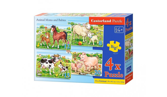 Castorland puslekomplekt Animal Moms and Babies 4tk