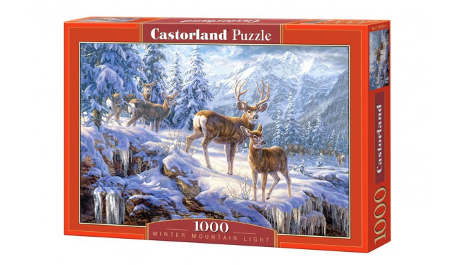 Puzzle 1000 pcs Light winter in the mountains, deers
