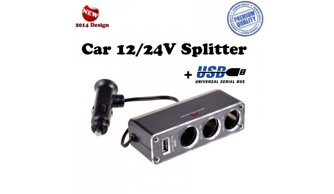 Ex Line Car 12/24V Socket splitter + USB 500m