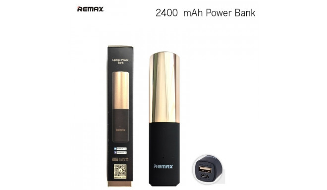 Remax akupank LipMax 2400mAh Lipstick, kuldne
