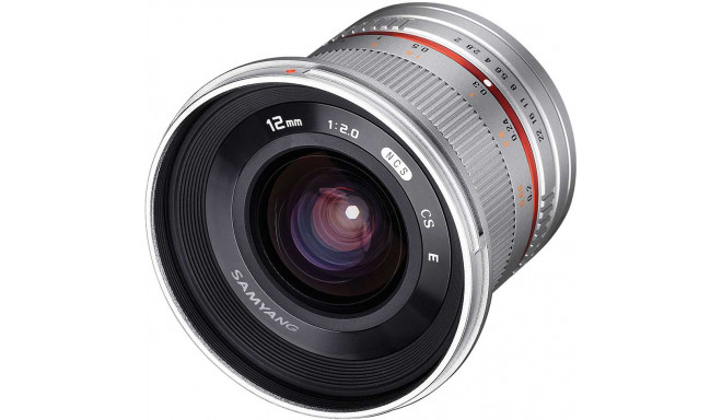 Samyang 12mm f/2.0 NCS CS objektiiv Fujifilmile, hõbedane