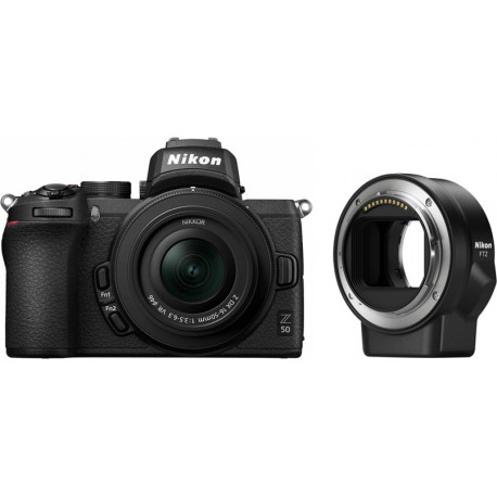 Nikon Z50 + Nikkor Z DX 16-50 мм + адаптер объектива FTZ