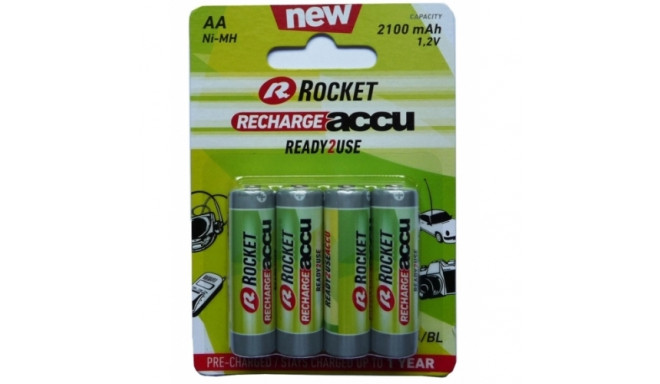 Rocket Precharged HR6 2100MAH ALWAYS READY Blister Pack 4pcs.
