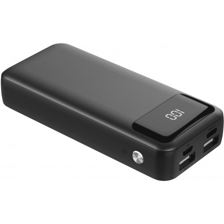 Platinet ārējās uzlādes akumulators 10000mAh LCD USB-C, melns