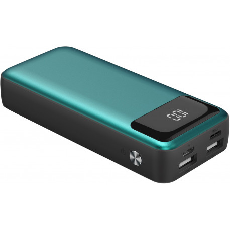 Platinet power bank 10000mAh LCD USB-C, green
