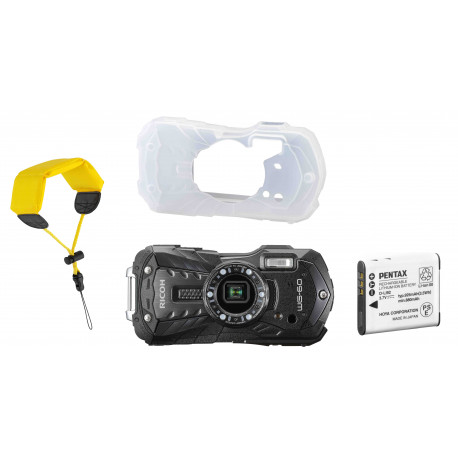 Ricoh WG-60 Kit, черный (дополнительный аккумулятор + футляр + плавучий ремень на руку)