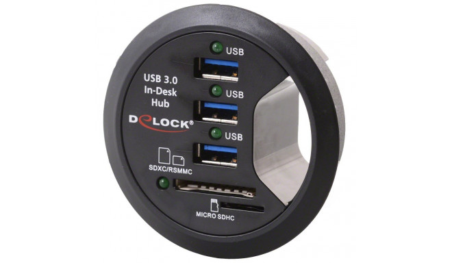 Delock USB hub 3-port USB 3.0 + 2xSD