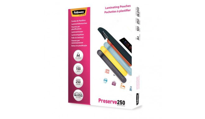 LAMINATOR POUCH GLOSSY/A4 250 100PCS 5401802 FELLOWES