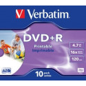 DVD+R 4,7GB 16x Printable jewel Verbatim/10/1