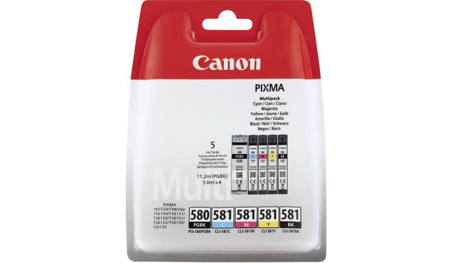 Canon tintes kasetne PGI-580/CLI-581 Multipack, melna/krāsaina