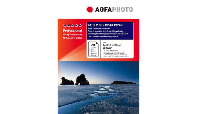 AgfaPhoto fotopaber A4 Professional Satin 260g 20 lehte