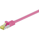 goobay Patch cable SFTP m.Cat7 pink 0,25m - LSZH, Magenta