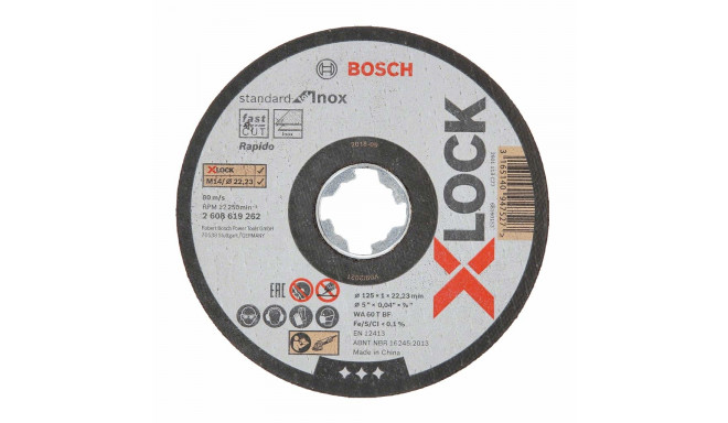 Bosch X-LOCK separation 125x1,0 h f INOX - 2608619262 straight