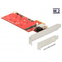 DELOCK PCI EXPRESS CARD > HYBRID 2 X INTERNAL M.2 + 2 X SATA 6 GB/S WITH RAID – LOW PROFILE (POST