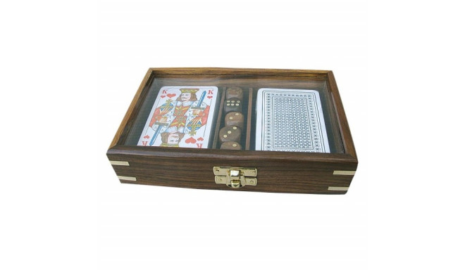 Mängukaardid ja täringud puidust karbis 14,5x12x4,5 cm, Merenodi