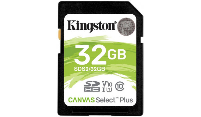 Kingston atmiņas karte SDHC 32GB Canvas Plus Class 10 UHS-I