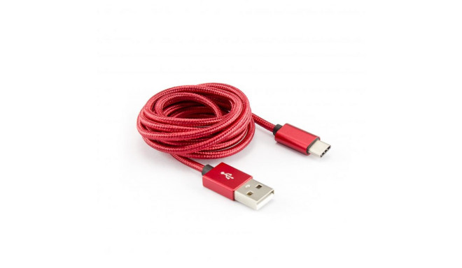 Sbox USB->Type-C M/M 1.5m CTYPE-1.5R Strawberry Red