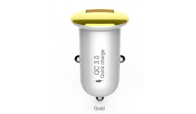 Devia Mushroom series car charger (QC3.0-18W) gold
