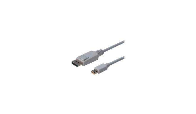 ASSMANN kaabel mini DisplayPort pistik DisplayPort pistikuni 3m topeltvarjestusega valge