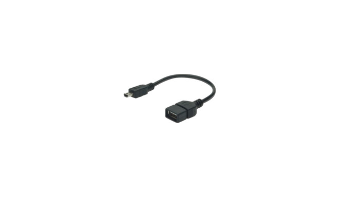 ASSMANN USB 2.0 adapter cable OTG type mini B - A M/F 0.2m USB 2.0 conform bl