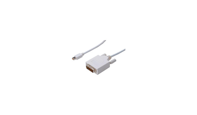 ASSMANN DisplayPort adapter cable mini DP - DVI(24+1) M/M 2.0m DP 1.1a compatible CE wh