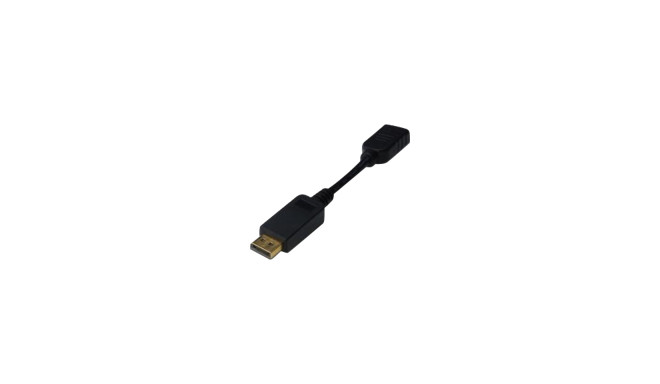 ASSMANN DisplayPort adapter cable DP - HDMI type A M/F 0.15m w/interlock DP 1.1a compatible CE bl